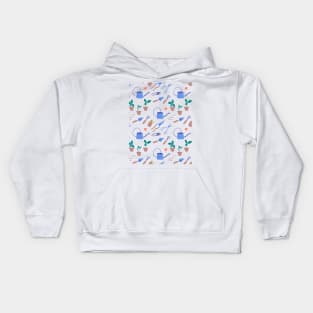 Pattern with Gardening elements Kids Hoodie